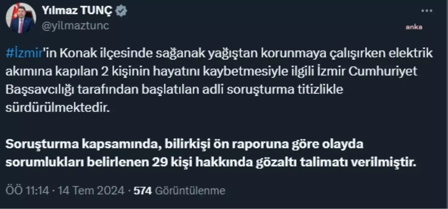 İzmir\'de su birikintisi faciasıyla ilgili 29 kişi hakkında gözaltı kararı