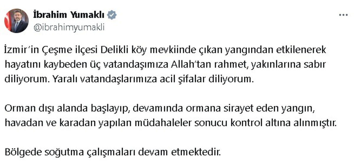 İzmir\'deki Orman Yangınıyla İlgili Açıklamalar