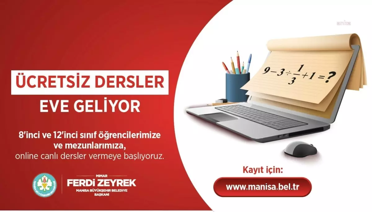 Manisa Büyükşehir Belediyesi, Öğrencilere Ücretsiz Online Eğitim Desteği Sunacak