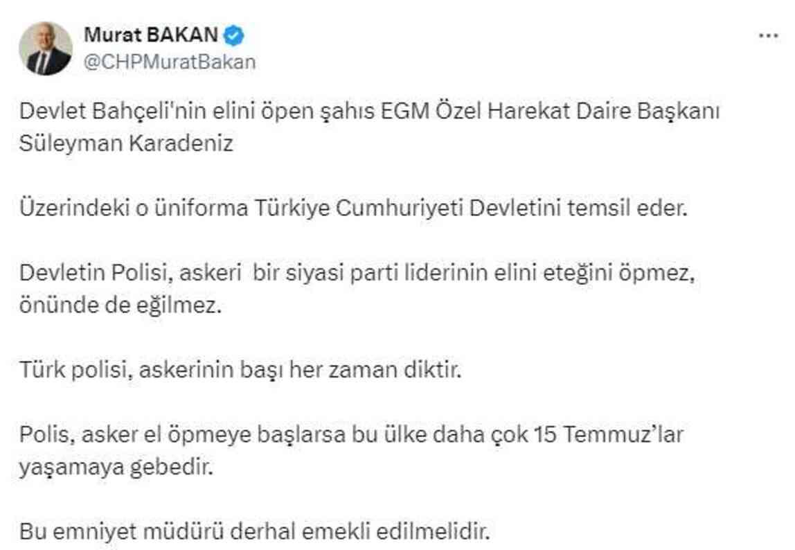 Özel Harekat Başkanı'nın Bahçeli'nin elini öpmesi yeni bir tartışmanın fitilini ateşledi: Derhal emekli edilmeli