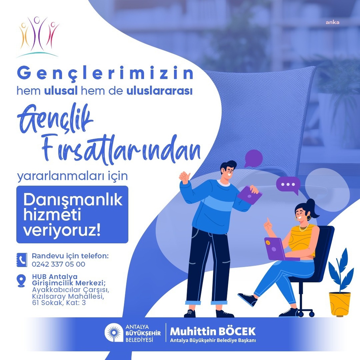 Antalya Büyükşehir Belediyesi Gençlere Ücretsiz Danışmanlık Hizmeti Sunuyor