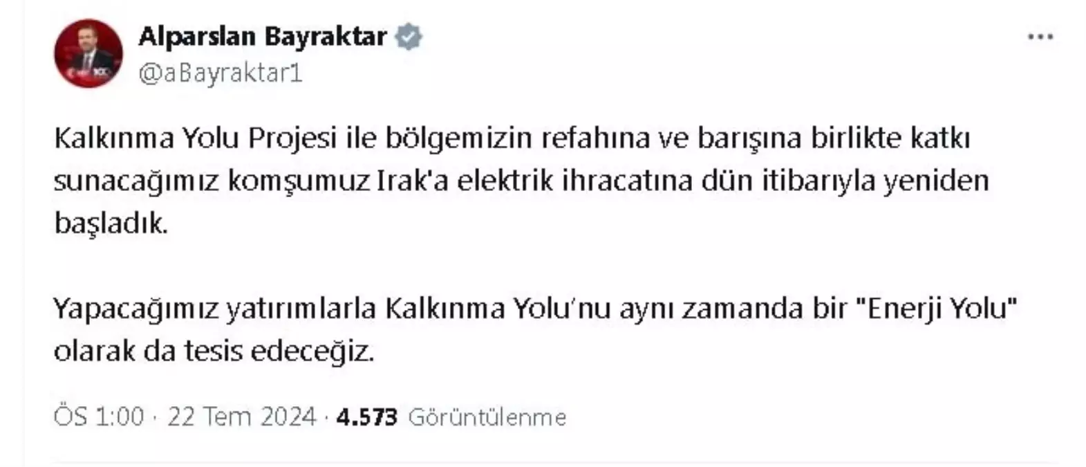 Türkiye, 3 yıl aradan sonra Irak\'a elektrik ihracatına yeniden başladı