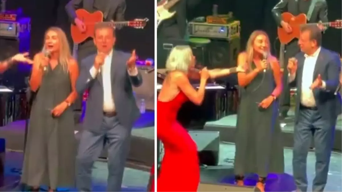 Pink Martini konserinde İmamoğlu sürprizi! Sahnede eşiyle birlikte şarkıya  eşlik etti