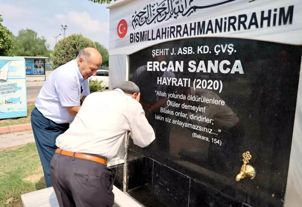 Adanalı Şehit Ercan Sanca Adına Yaptırılan Hayrat Çeşmesi Yeniden Yapıldı