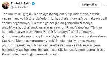 +18 uyarısıyla yayınlanan Sosis Partisi animasyonuna tepkiler çığ gibi! RTÜK harekete geçti