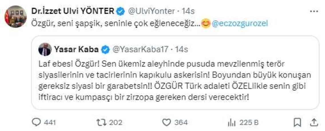 MHP Genel Başkan Yardımcısı İzzet Ulvi Yönter: Özgür, seni şapşik, seninle çok eğleneceğiz