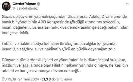 Natenyahu'ya ABD Kongresi'nde alkış tufanı! Skandal görüntülere Türkiye'den tepki