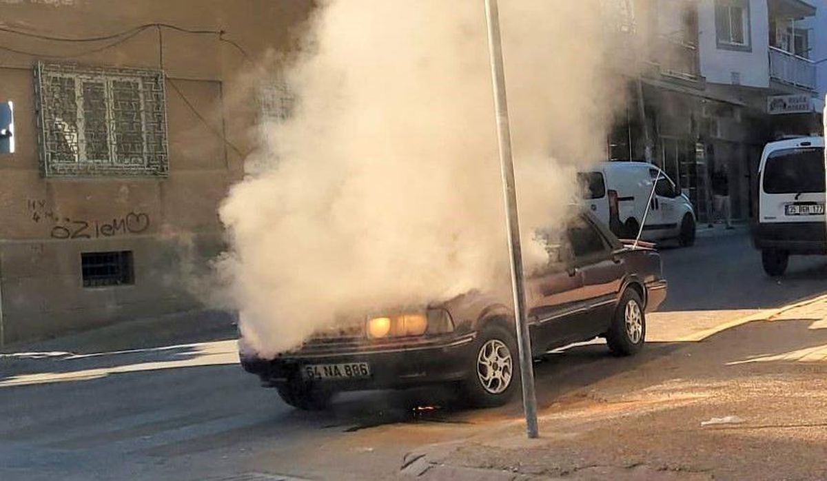 Aydın\'da çıkan yangında otomobil kullanılamaz hale geldi