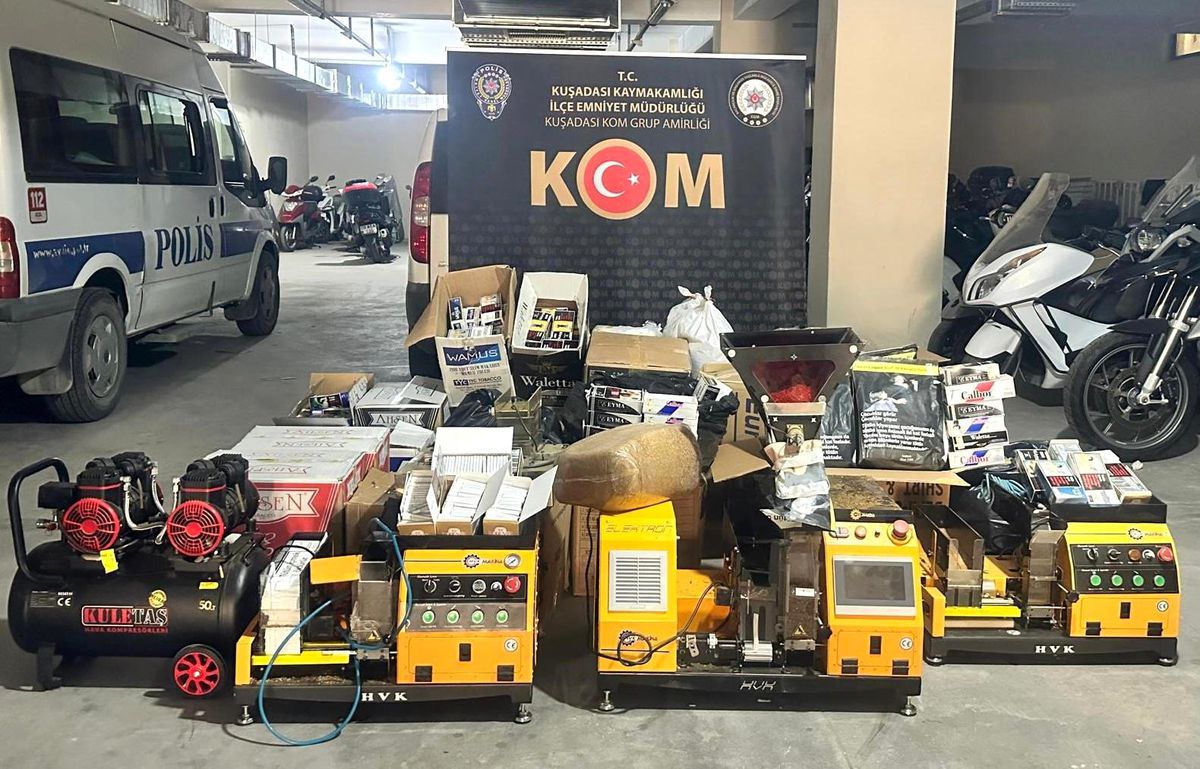 Kuşadası\'nda kaçak sigara imalathanesine baskın: Çok sayıda malzeme ele geçirildi