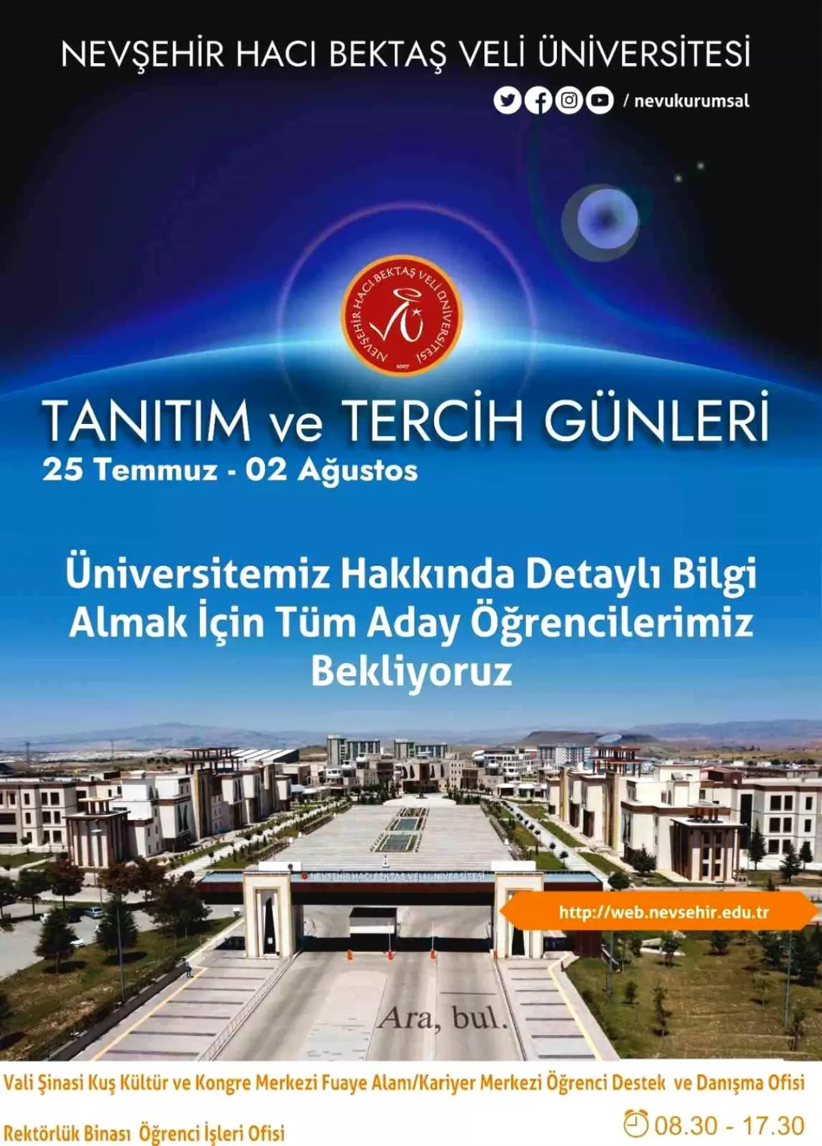 NEVÜ, Tanıtım ve Tercih Günleri Düzenliyor