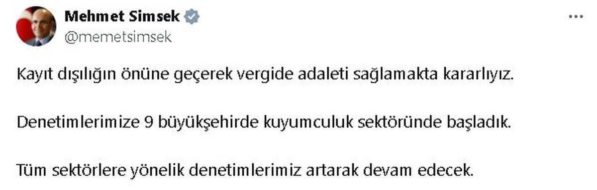 Kuyumculara yönelik denetimler başladı