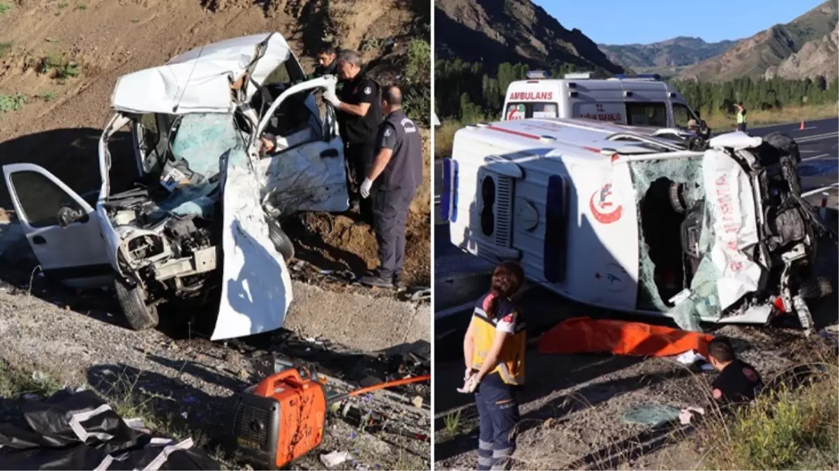 Erzurum\'da ambulans ile ticari araç çarpıştı! 4 kişi öldü, 1 kişi ağır yaralandı