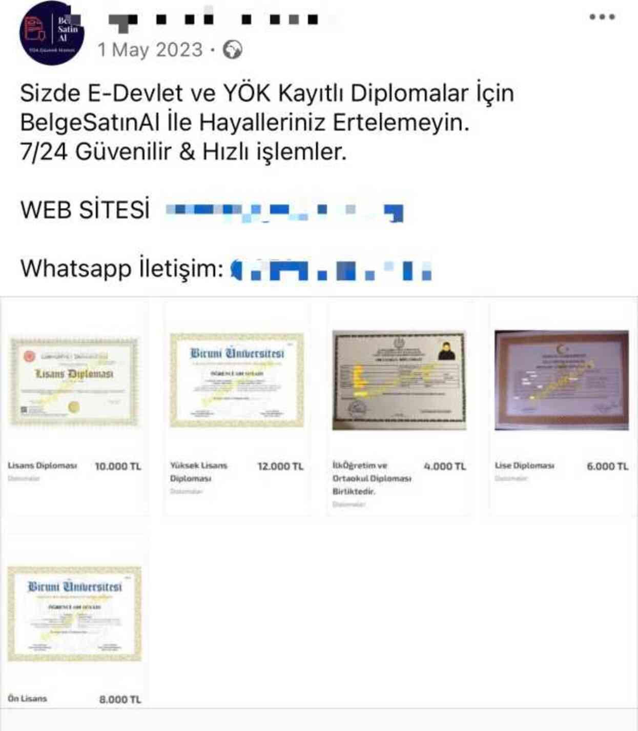 Sosyal medyada sahte diploma satışı! Lisans için 25 bin TL istiyorlar, e-Devlet iddiası ise tam skandal