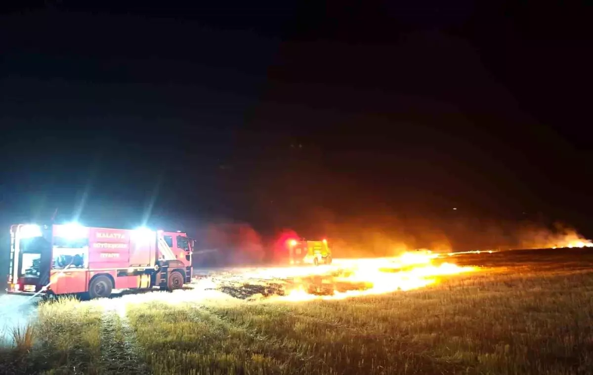 Malatya\'da çıkan anız yangınları itfaiye tarafından söndürüldü