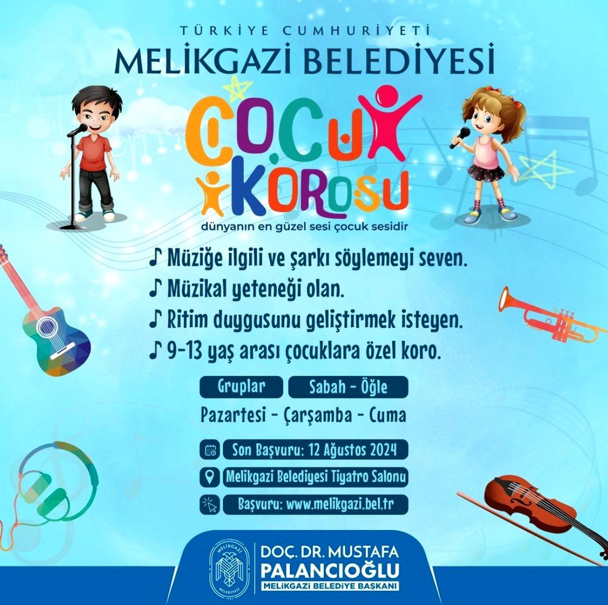 Melikgazi Belediyesi Çocuklara Özel \'Çocuk Korosu\' Uygulamasını Başlatıyor