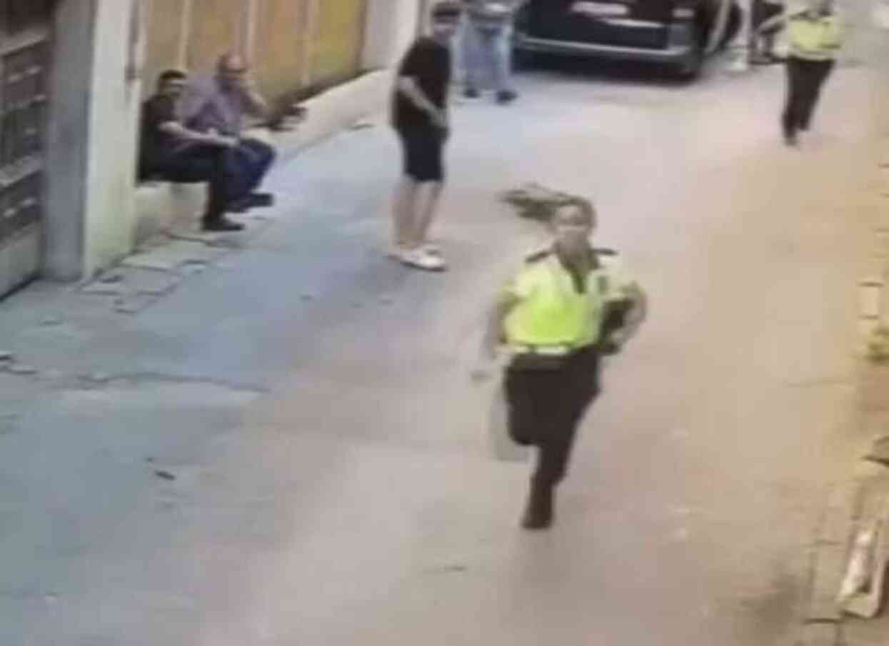 Polisten kaçan şüpheliye vatandaş çelmesi! Yere kapaklanınca yakalandı