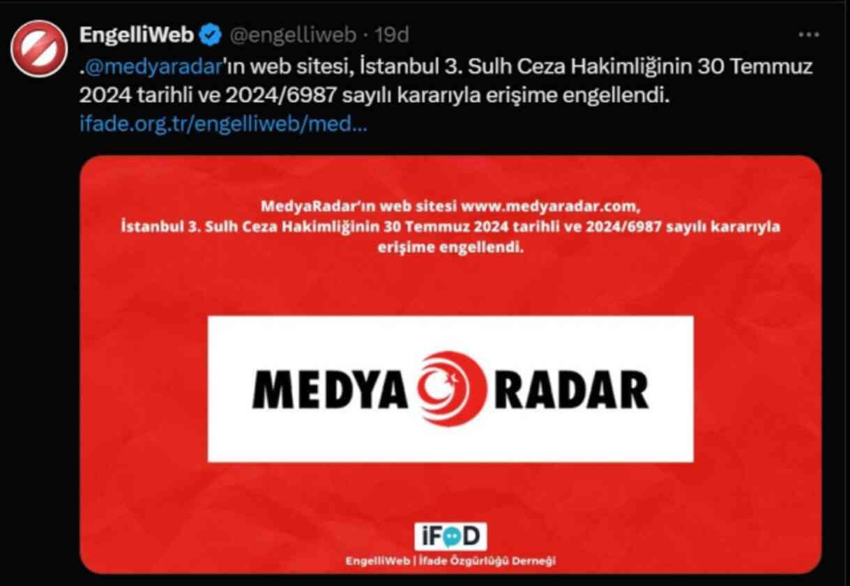 Medyaradar'a Mahkeme Kararıyla Erişim Engeli Getirildi