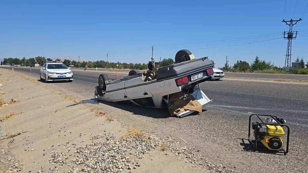 Adıyaman\'da Otomobil Takla Attı: 1 Yaralı