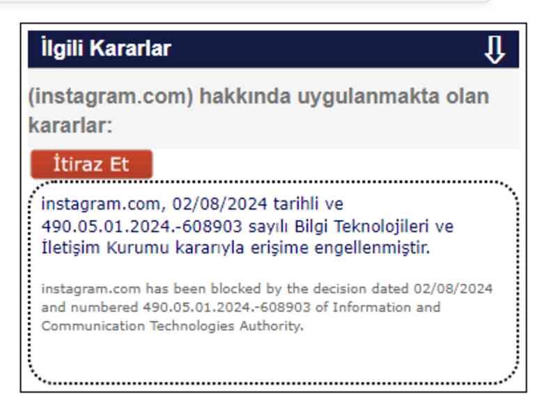 BTK'dan Instagram'a erişim engeli! Karar sorgulama sayfasına da yansıdı