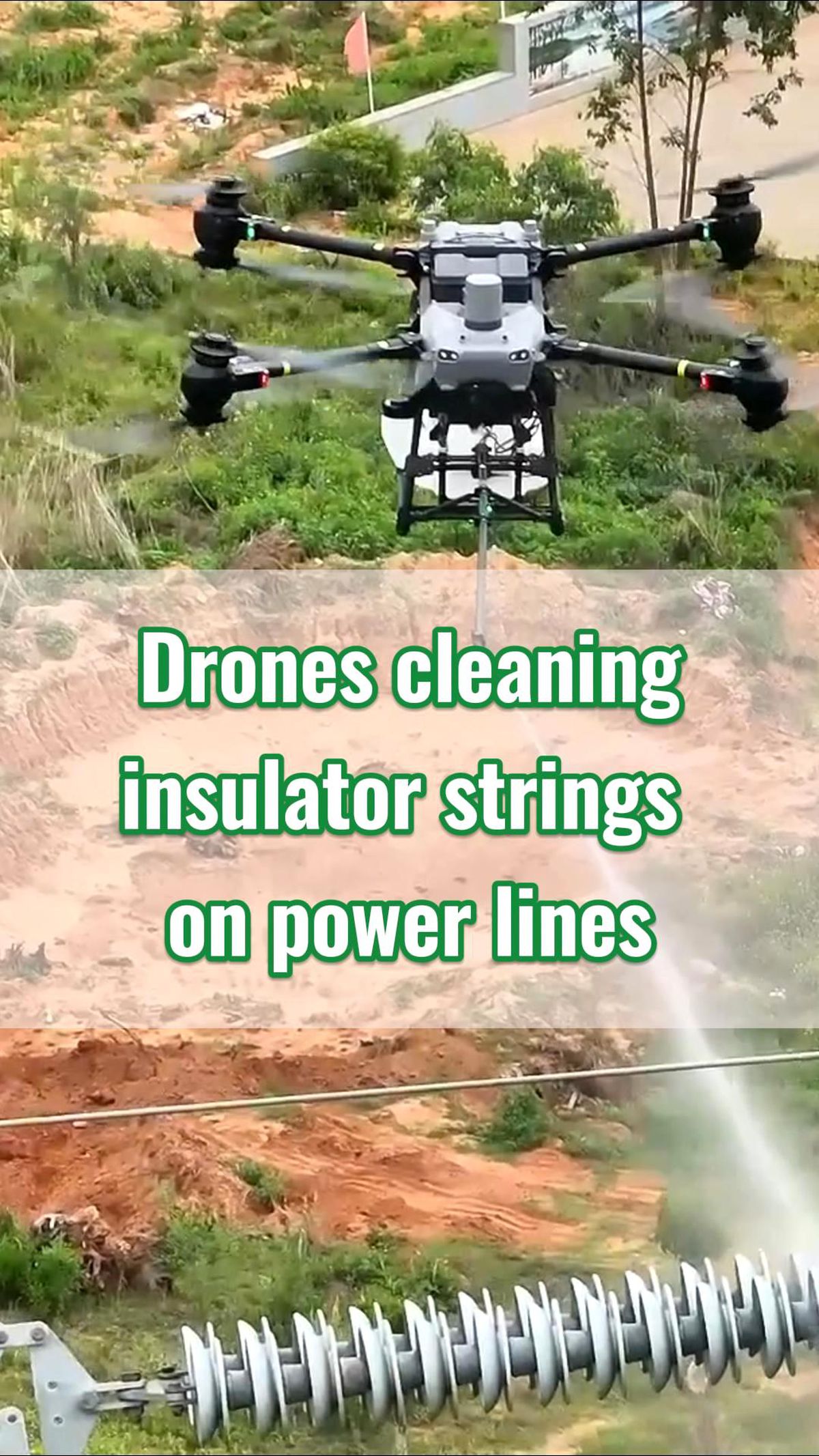 Çin\'de Drone\'lar İzolatör Temizliği Yapıyor