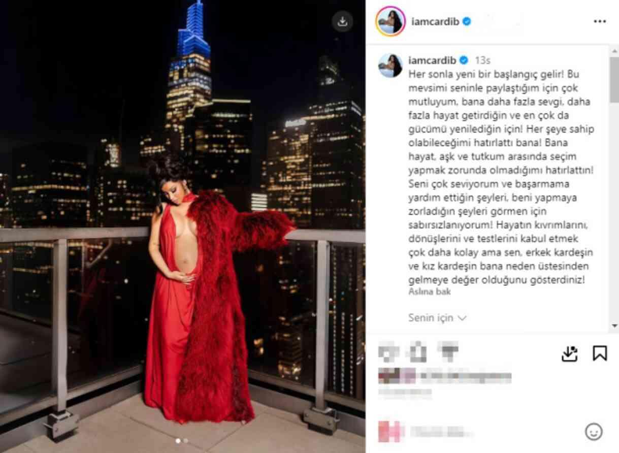 Ünlü rapçi Cardi B. boşanma kararı aldığı Offset'ten 3. kez hamile olduğunu duyurdu