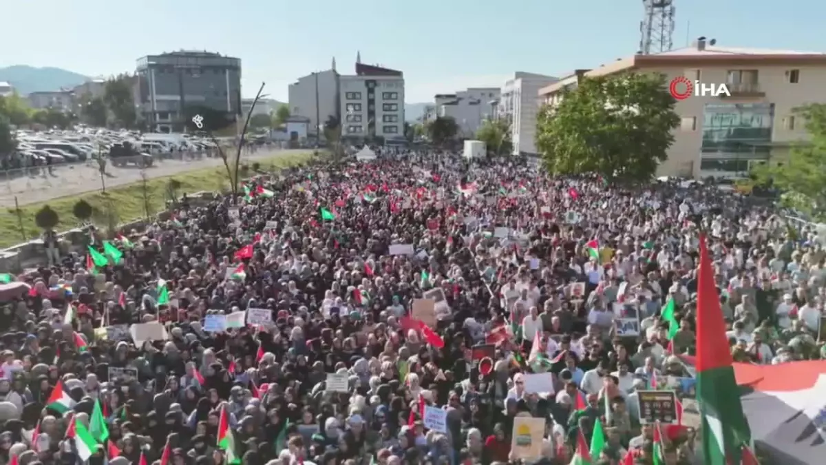 Bingöl\'de binlerce kişi Hamas lideri Haniye için yürüdü