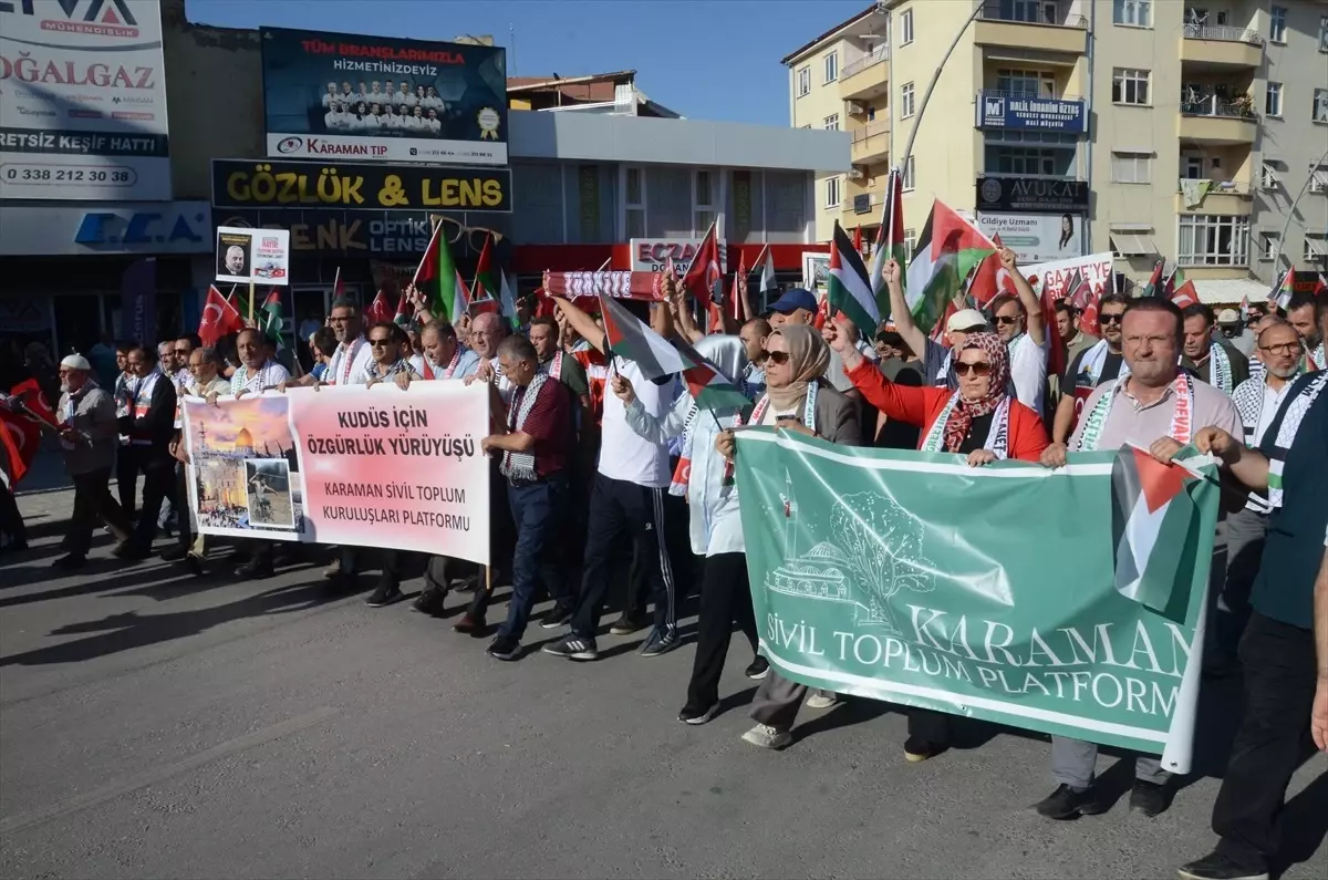 Karaman\'da Hamas liderine suikast ve İsrail saldırıları protesto edildi