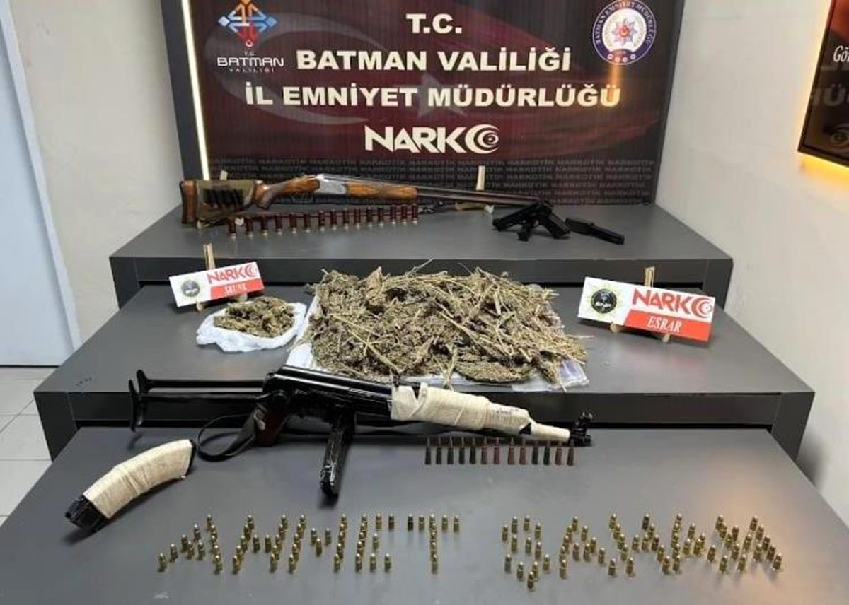 Batman\'da briket fabrikasında uyuşturucu ve silah ele geçirildi, bir kişi tutuklandı