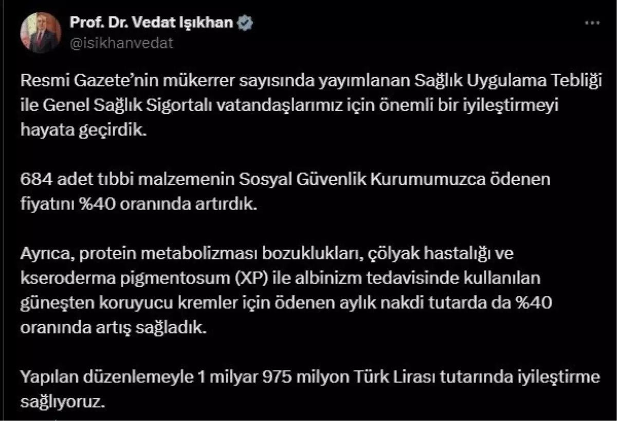 SGK, 684 adet tıbbi malzemenin fiyatını yüzde 40 artırdı