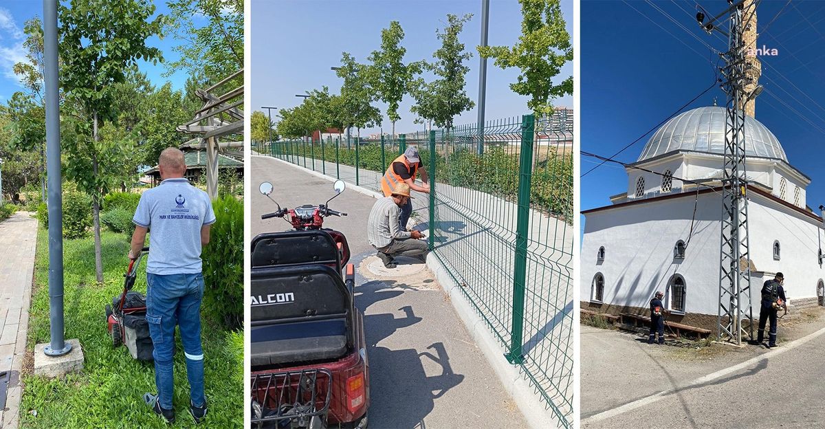 Kahramankazan Belediyesi Park ve Bahçeler Müdürlüğü, ilçede kapsamlı bakım çalışmalarına devam ediyor