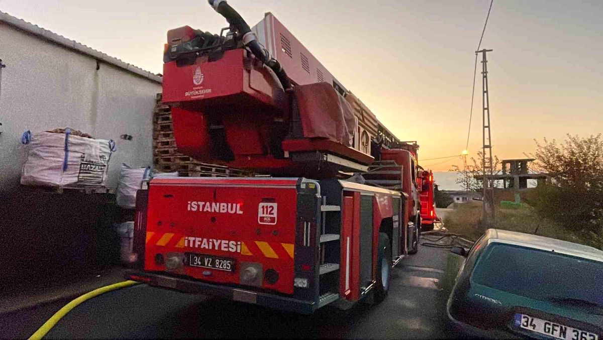 Arnavutköy\'de Palet Fabrikasında Yangın Çıktı