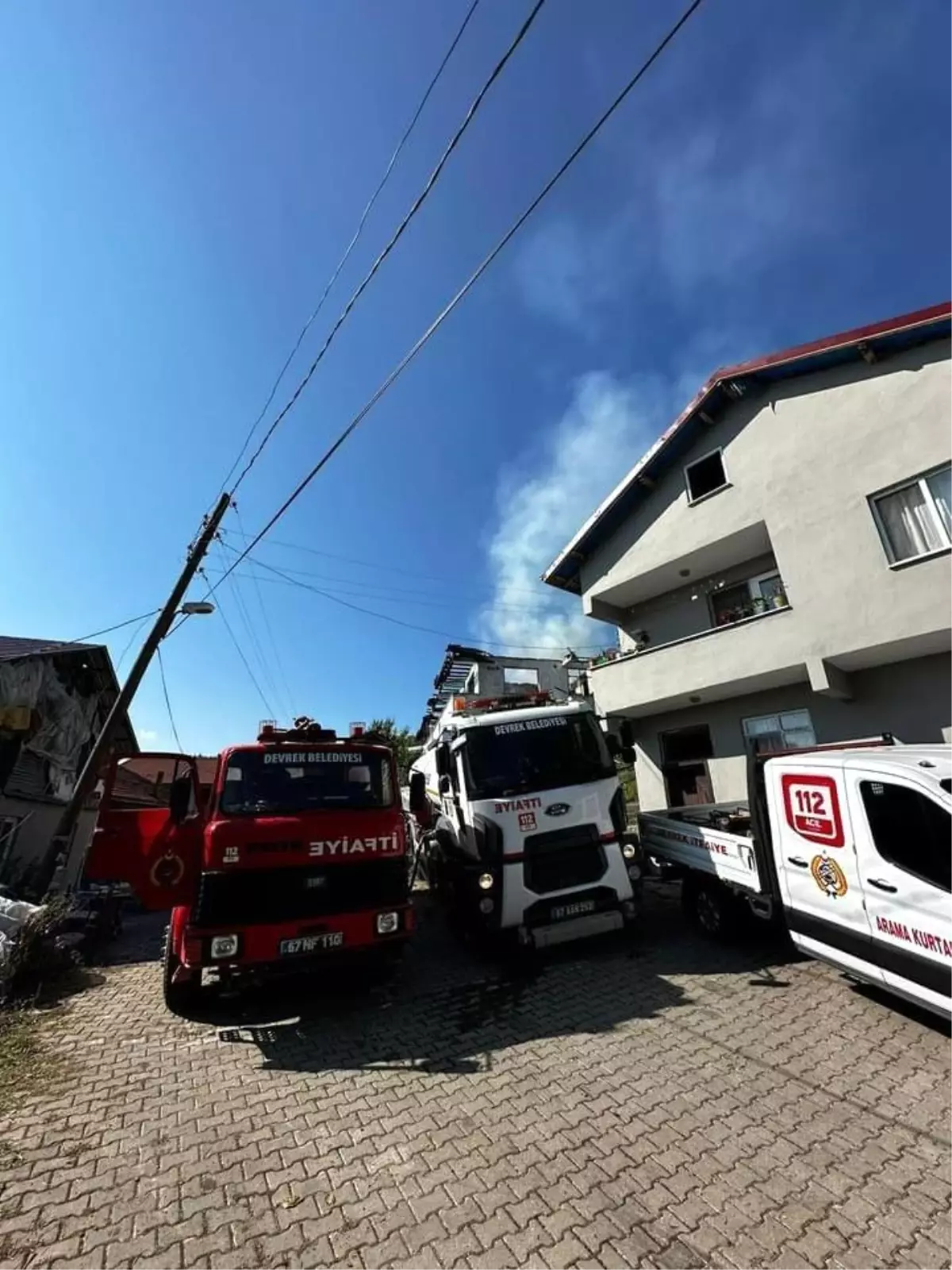 Zonguldak\'ta İki Katlı Evde Yangın Çıktı