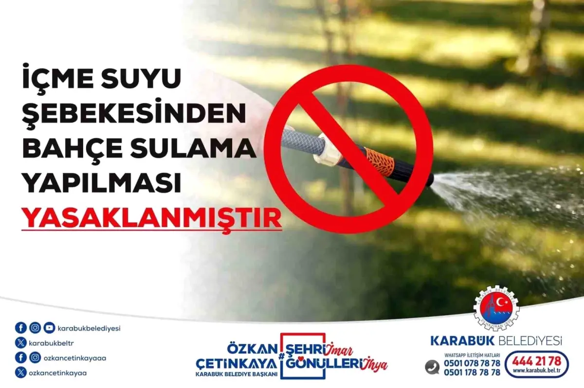 Karabük Belediyesi İçme Suyu Şebekesinden Bahçe Sulamasını Yasakladı