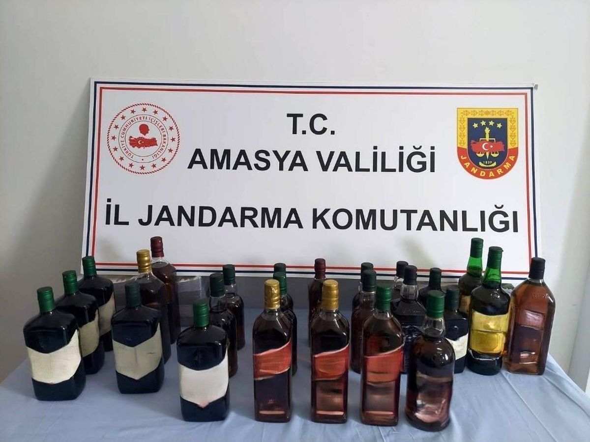Amasya\'da durdurulan tırda gümrük kaçağı alkol ele geçirildi