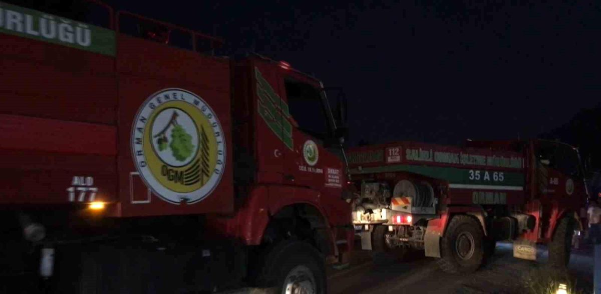 Aydın\'da orman yangınında gece görüşlü helikopterler görev yapıyor