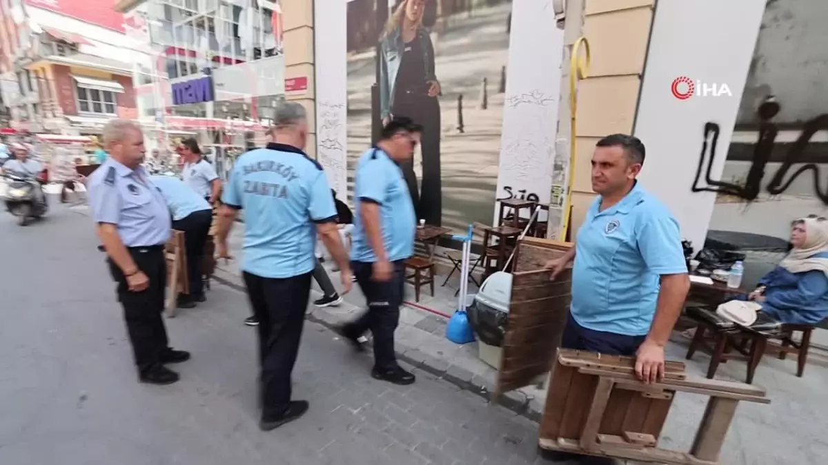 Bakırköy Belediyesi Zabıta Ekipleri Kaldırım İşgaline Karşı Denetim Yaptı