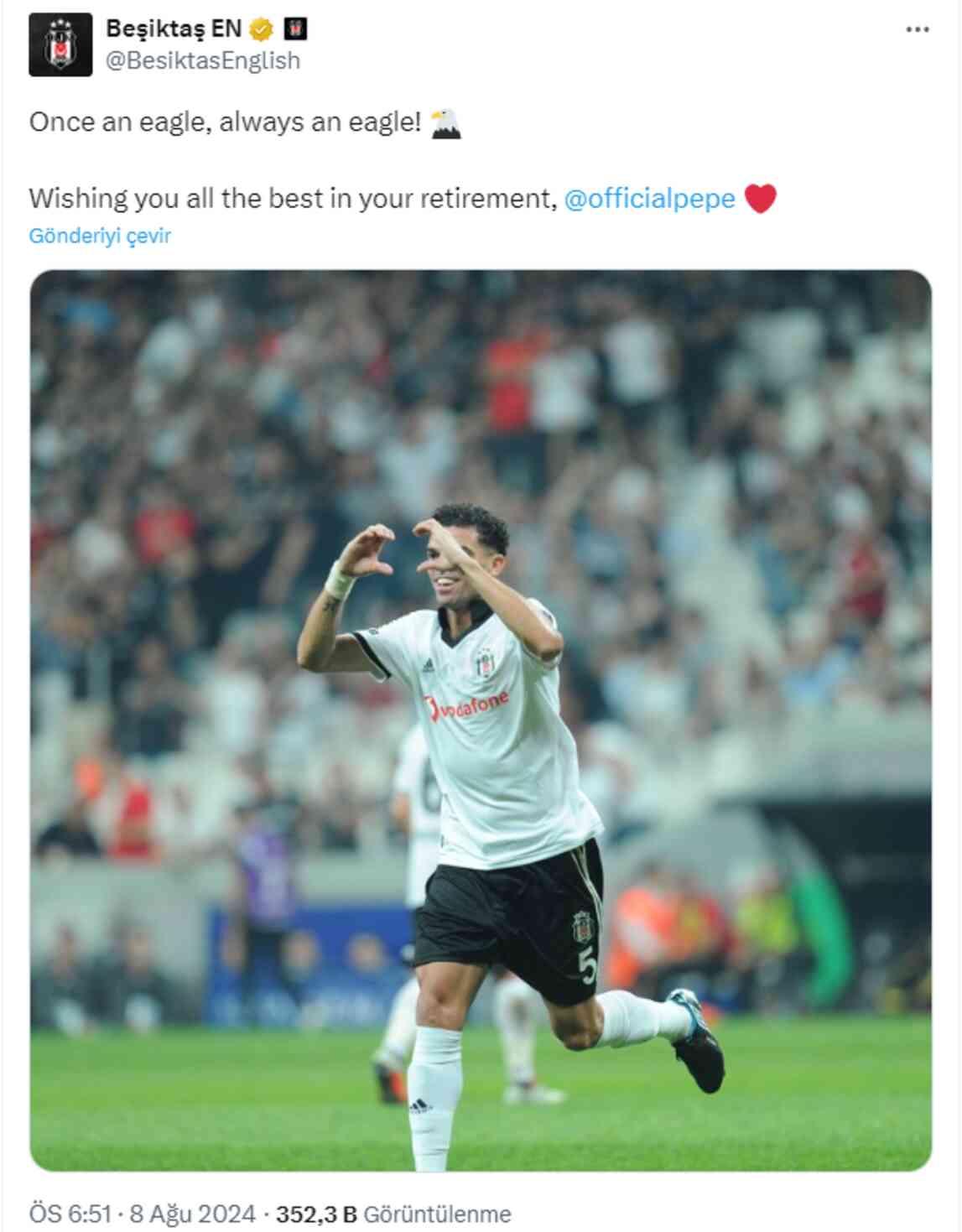 Bir dönem Beşiktaş'ta da forma giyen Pepe, futbolu bıraktı