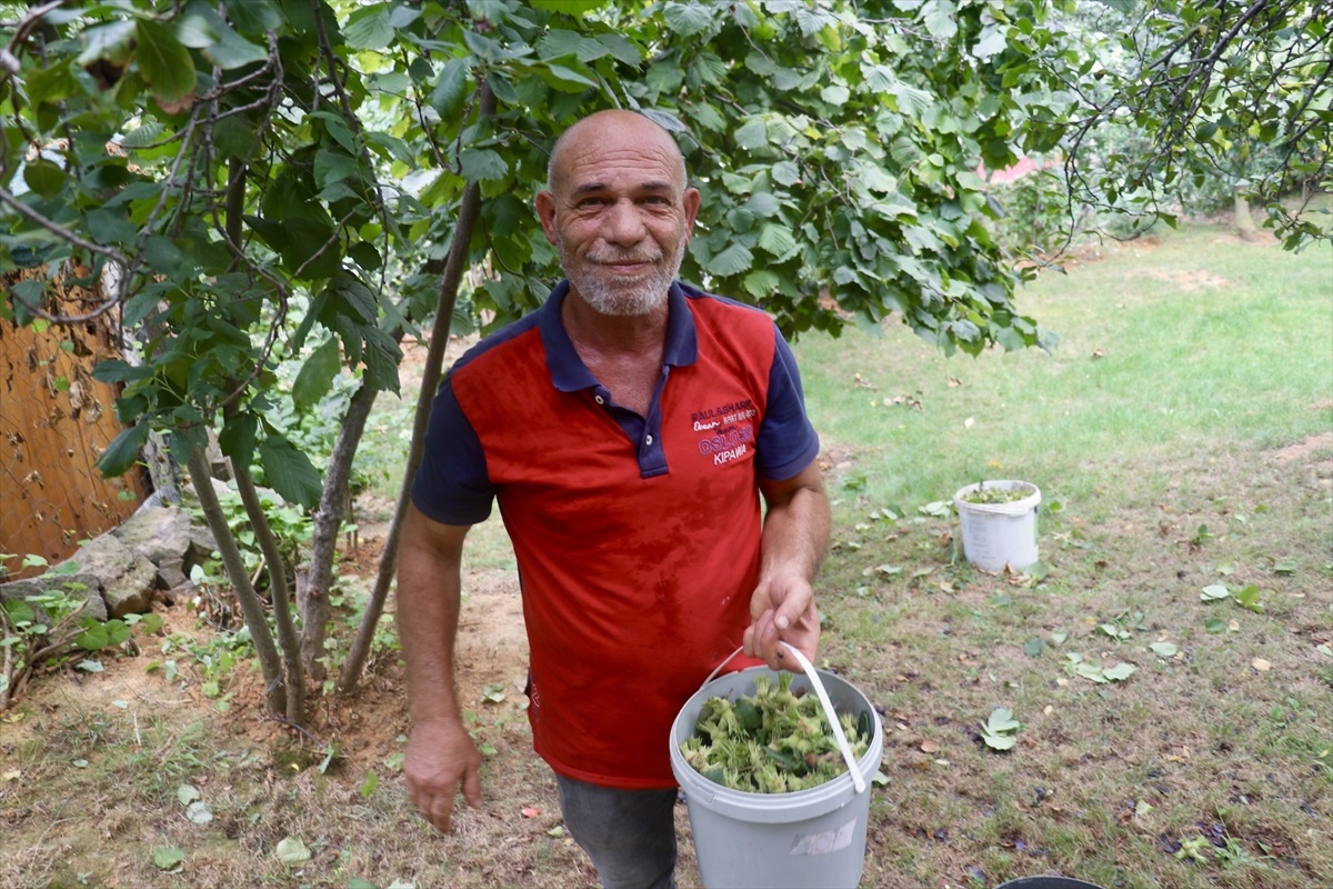 Bahçesinde yetiştirdiği ürünleri yoldan geçenlerle paylaşıyor
