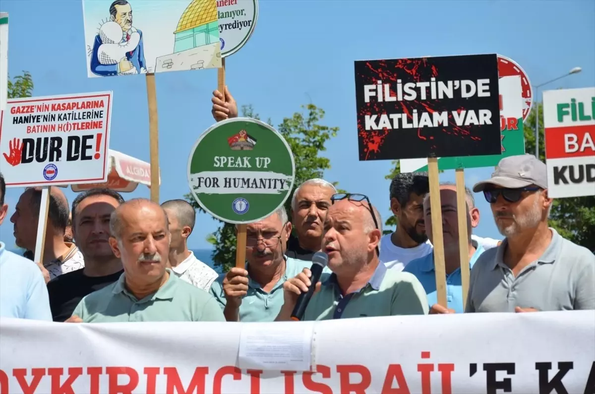 Gazze\'ye yönelik saldırılar ve İran\'da suikasta uğrayan Hamas lideri protesto edildi