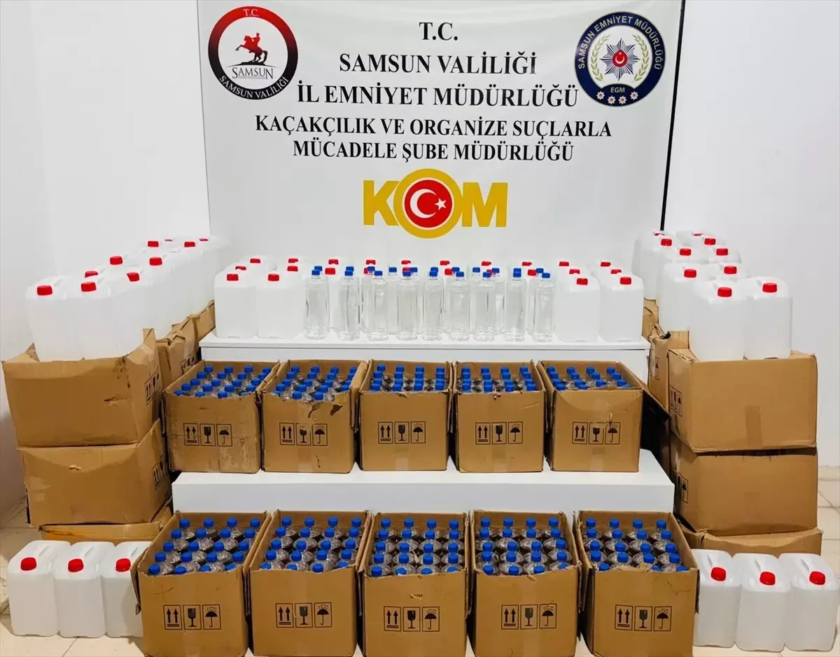 Samsun\'da sahte içki operasyonu: 1 ton etil alkol ele geçirildi