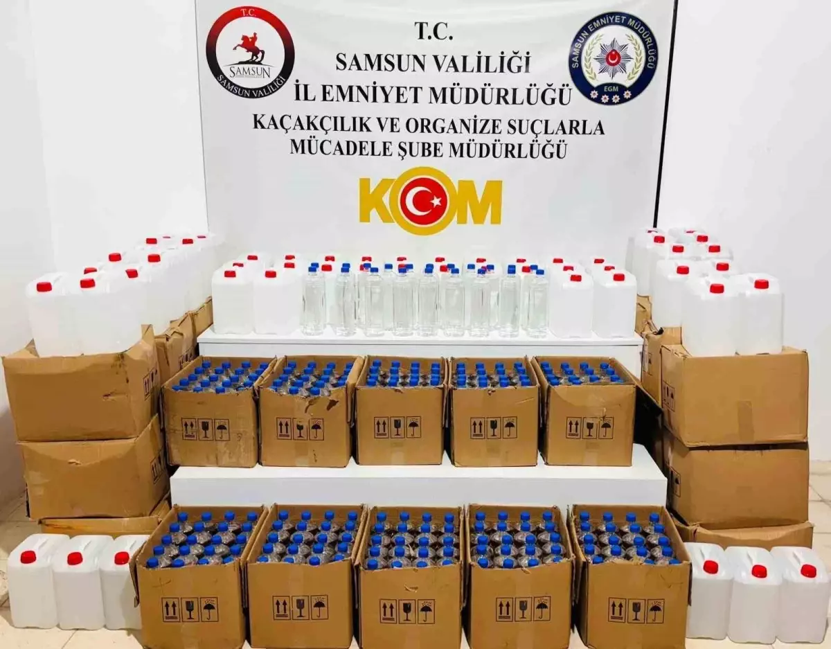 Samsun\'da 1 Ton Etil Alkol Ele Geçirildi