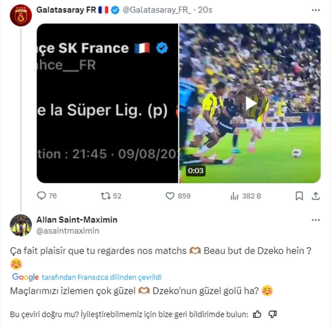 Sosyal medyayı karıştırdı! Allan Saint-Maximin'nden Galatasaray taraftarına olay yanıt