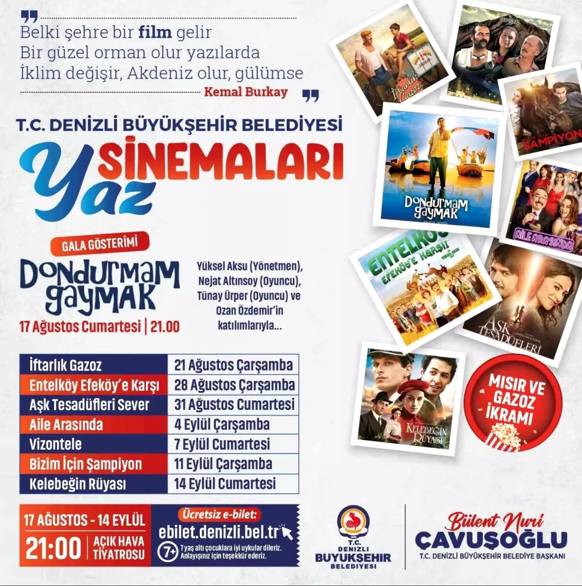 Denizli Büyükşehir Belediyesi Sinema Günleri Başlıyor