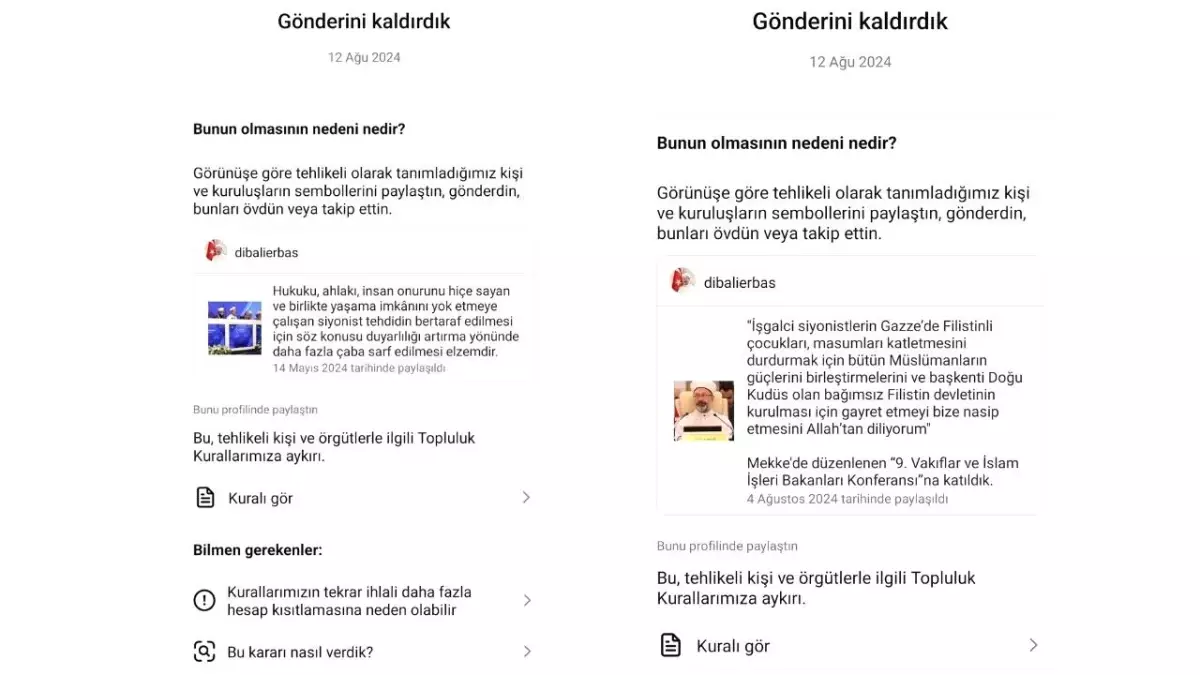 Instagram, Diyanet İşleri Başkanı Ali Erbaş\'ın mesajlarını sildi