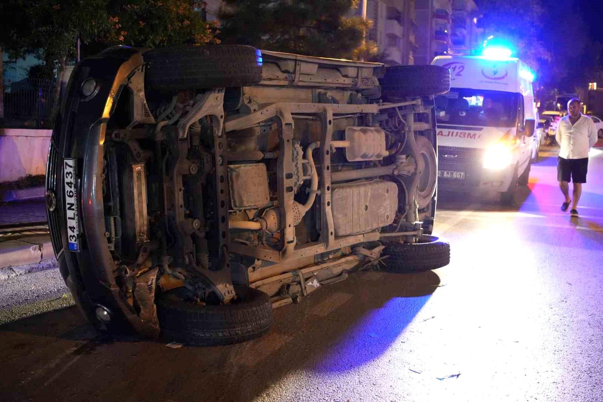 Edirne\'de Otomobil Takla Attı, Sürücü Yaralandı