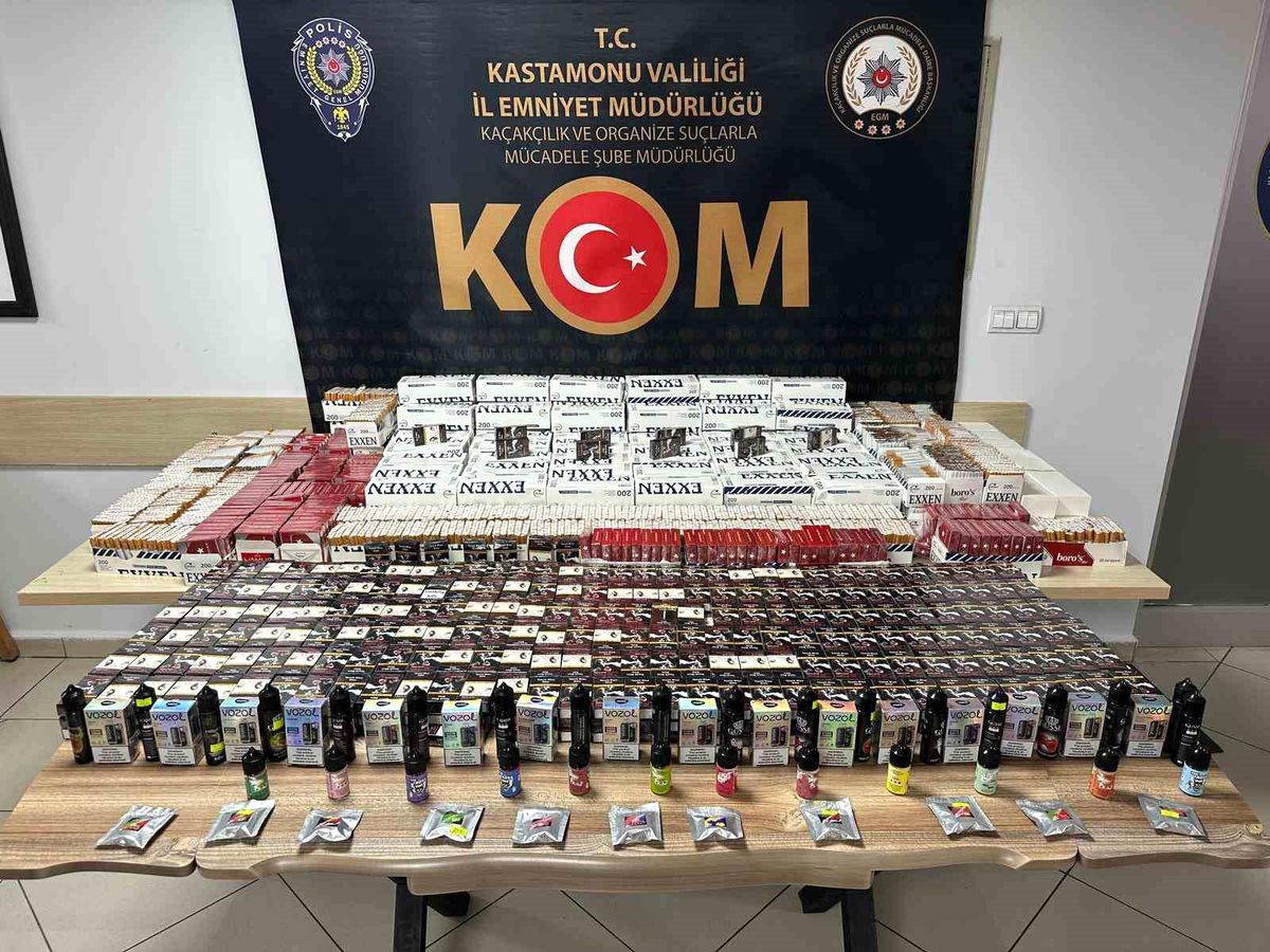 Kastamonu\'da Kaçakçılık Operasyonu: Makaron, Tütün ve Elektronik Sigara Ele Geçirildi