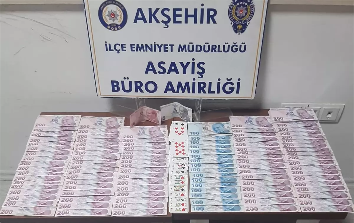 Akşehir\'de düzenlenen kumar operasyonunda 6 şüpheli gözaltına alındı