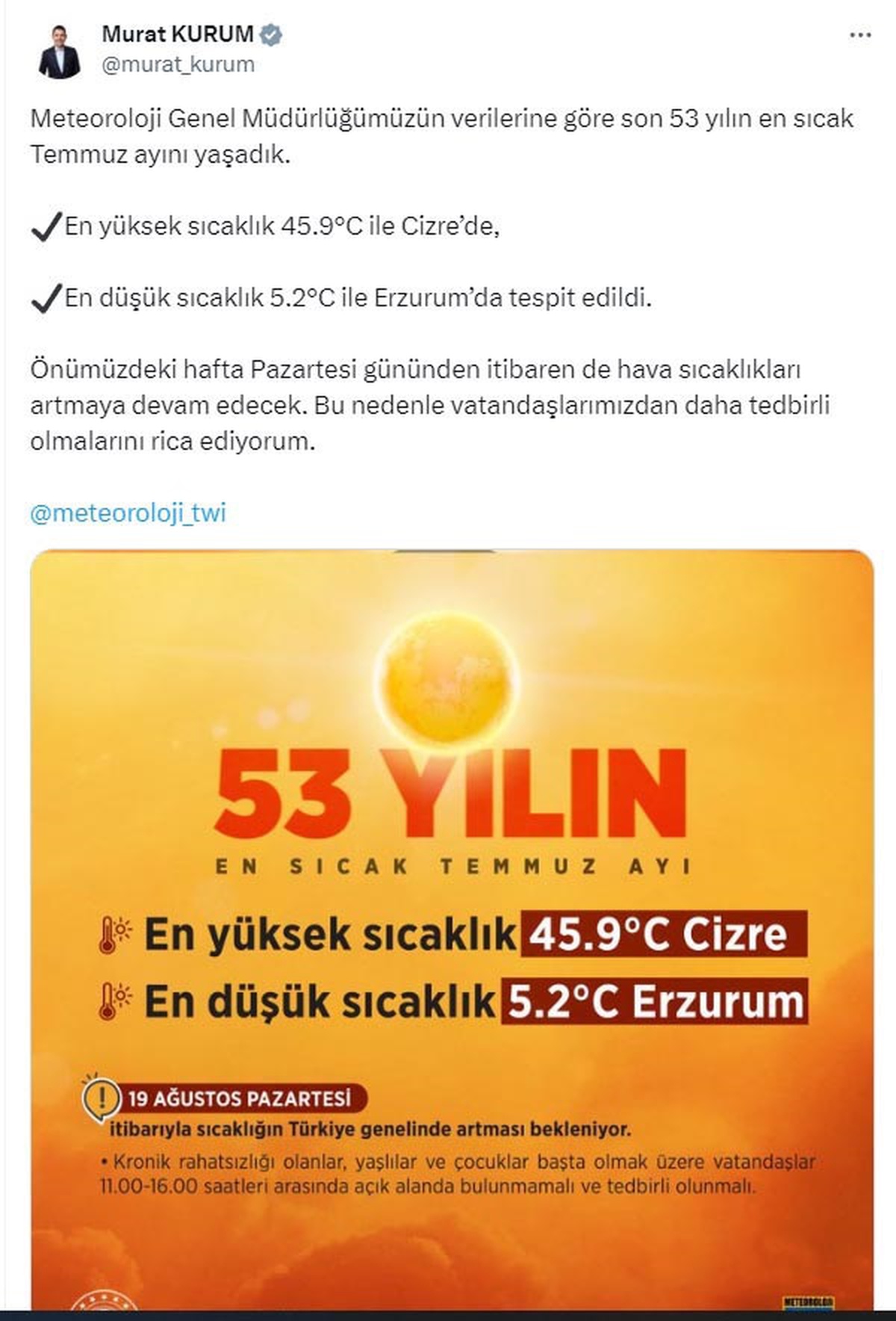 Son 53 Yılın En Sıcak Temmuz Ayı Yaşandı