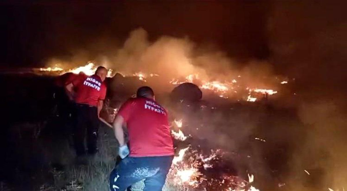 Niğde Melendiz Dağı\'nda Yangın Çıktı