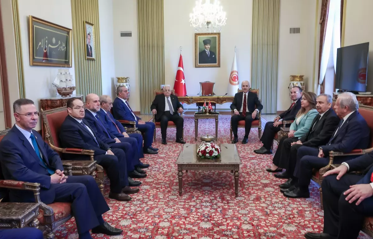 TBMM Başkanı Numan Kurtulmuş, Filistin Devlet Başkanı Mahmud Abbas ile Görüştü